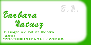 barbara matusz business card